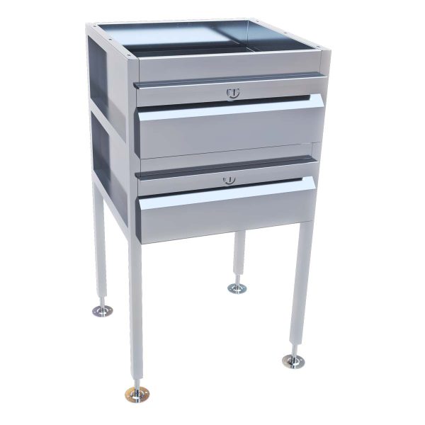 Lockable Freestanding Stainless Steel Drawer Unit (2 drawers)