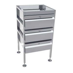 Lockable Freestanding Stainless Steel Drawer Unit (3 drawers)