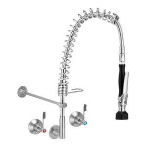 Compact Stainless Steel Wall Stops And Elbow Pre Rinse Unit