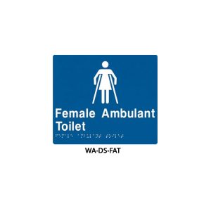 Braille Sign Female Ambulant Toilet (Blue)
