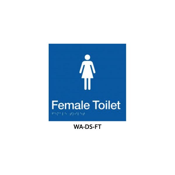 Braille Sign Female Toilet (Blue)