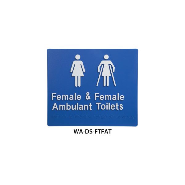 Braille Sign Female and Female Ambulant Toilet (Blue)