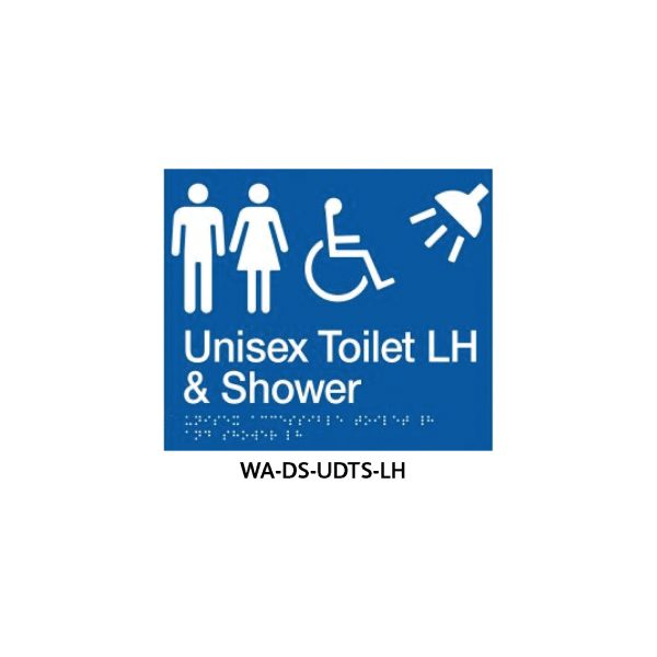 Braille Sign Unisex DisabledÂ Toilet and Parent Room LHS (Blue)