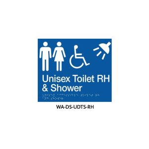 Braille Sign Unisex DisabledÂ Toilet and Parent Room RHS (Blue)