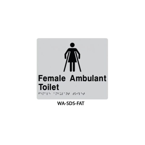 Braille Sign Female Ambulant Toilet (Silver)