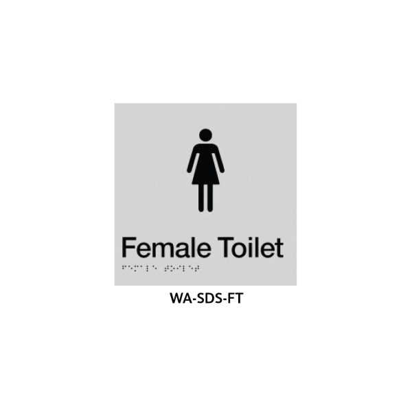 Braille Sign Female Toilet (Silver)