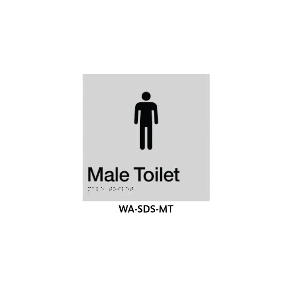 Braille Sign Male Toilet (Silver)