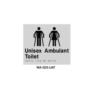 Braille Sign Unisex Accessible Toilet (Silver)