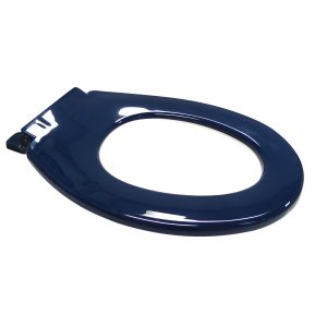 Disabled Compliant Single Flap Closed Front Toilet Seat (Blue)