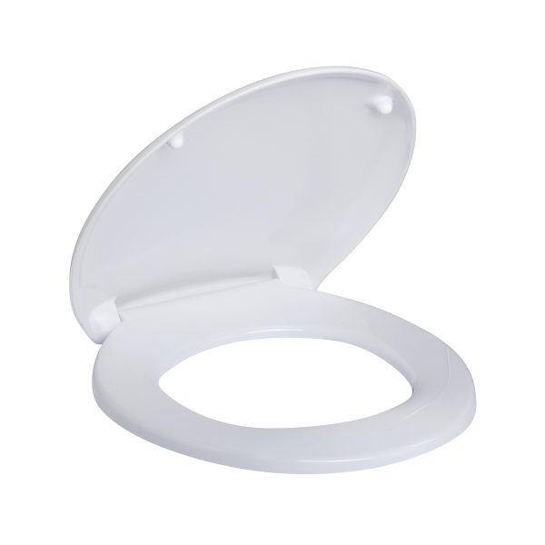 Double Flap Closed Front Toilet Seat (White)