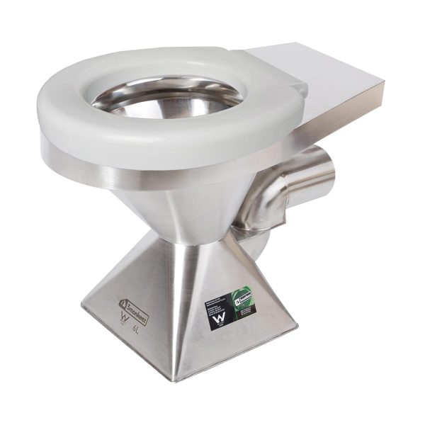 Disabled Pedestal Toilet Pan - P Trap with Assistance Single Flap White Toilet Seat