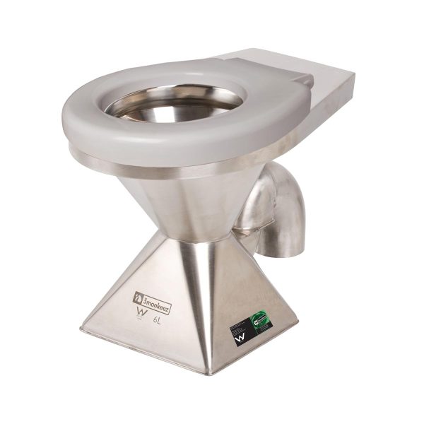 Disabled Pedestal Toilet Pan - S Trap with Assistance Single Flap White Toilet Seat